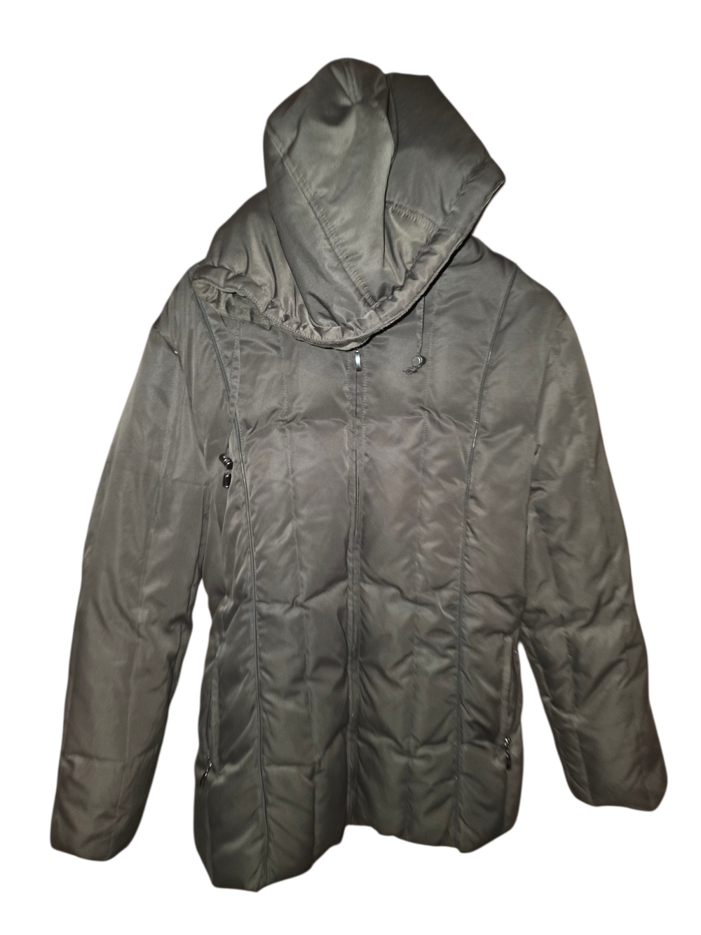 4/8/260. Liz Claiborne Womens Brown  Hooded Puffer Jacket